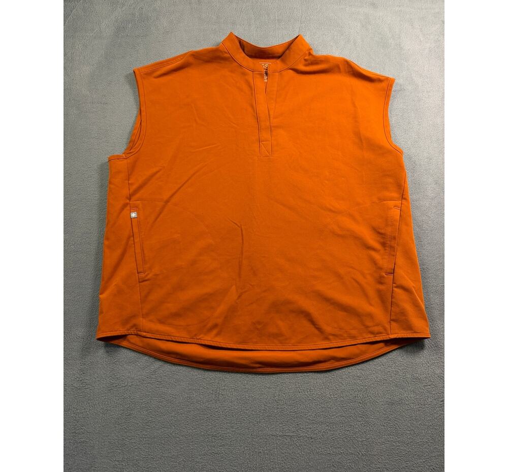 Figs Womens Size XL Oversized Scrub Top Mandarin Collar Sleeveless Burnt Orange